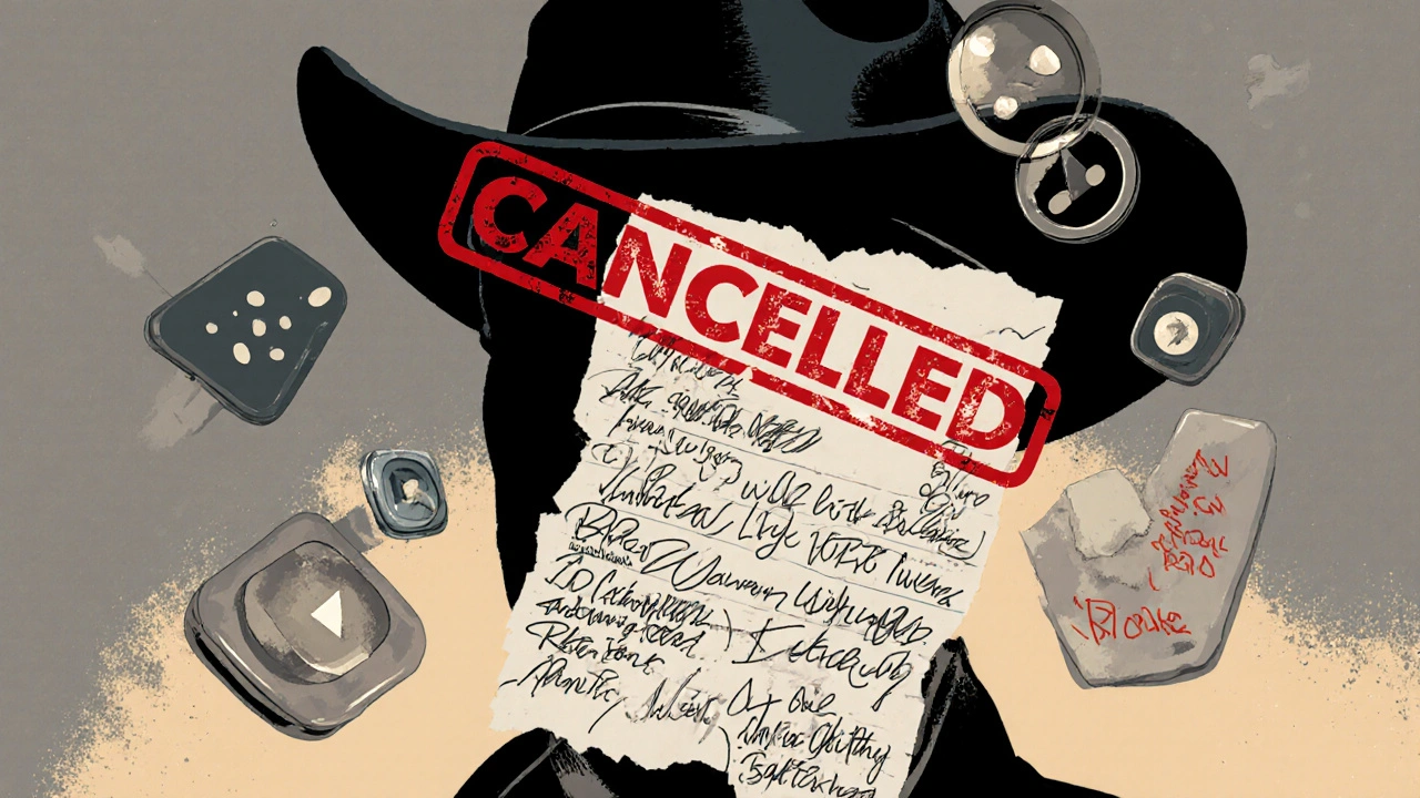 Illustration of cancelled show surrounded by streaming icons and a petition with signatures.